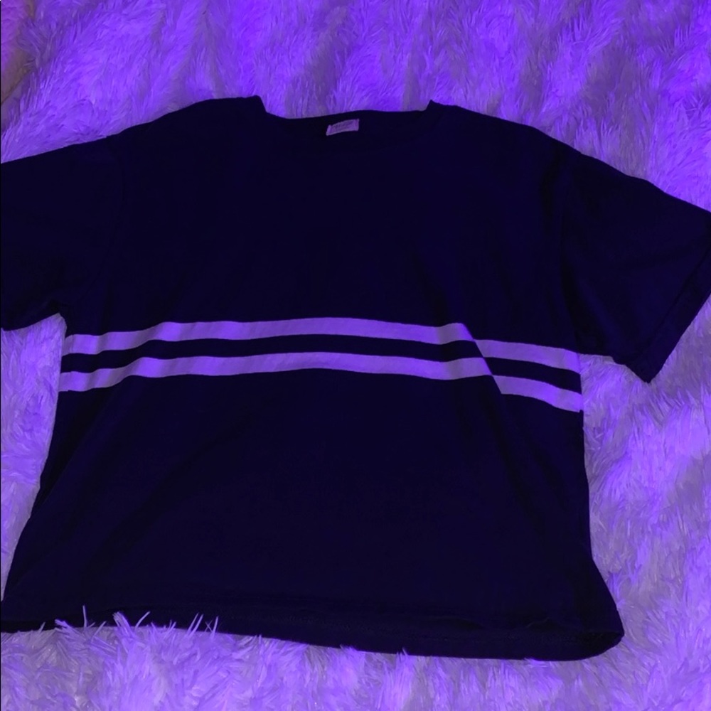 A John Galt navy blue mid crop top.
